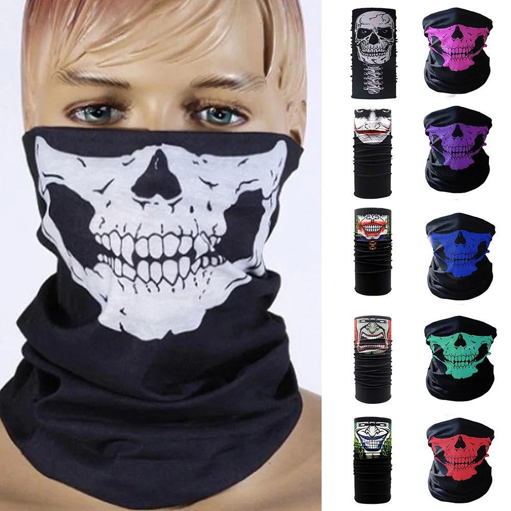 Многофункциональная Байкерская Балаклава с черепом для шеи, теплый снуд, шарф, бандана с изображением масок для лица