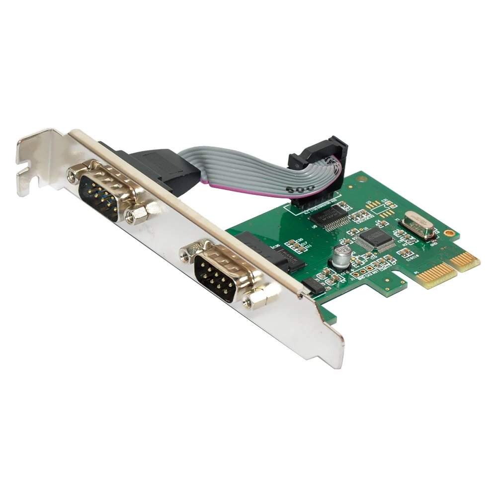 

PCIE 2 Port Serial Expansion Card PCI Express 1.0 x 1 to Industrial DB9 COM RS232 Converter Adapter Controller For Desktop PC