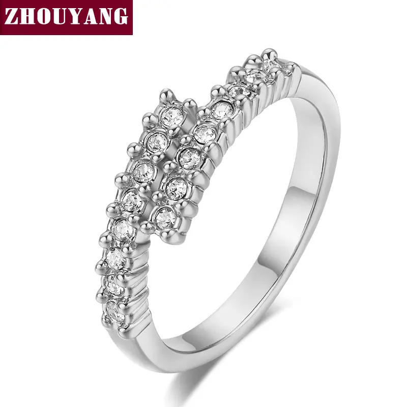 

Top Quality ZYR177 Concise Crystal Ring Silver Color Austrian Crystals Full Sizes Wholesale