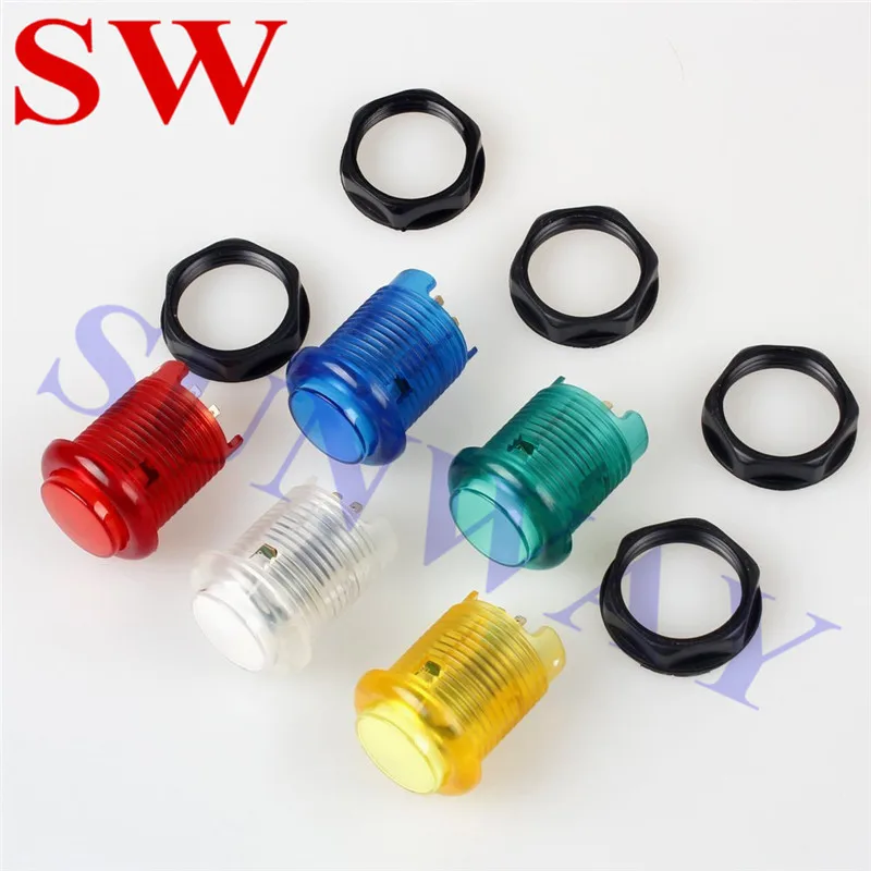 10pcs Arcade HAPP Style 12V Round Lit Illuminated Push Button Screw in