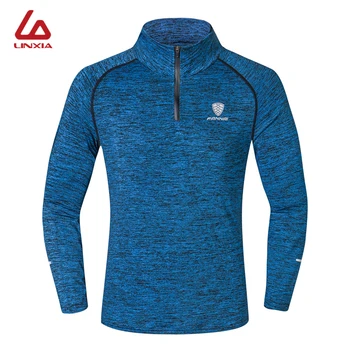 

Men's Running Jacket Reflective Mandarin Collar Jersey Long-Sleeve Fitness Outdoor Sports Top Gym Training Cycling Sportswear