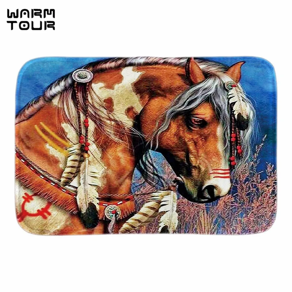 Теплые Тур домой декоративные коврики с принтами с Montana Запад лошадь мягкие домашние напольные коврики Короткие Плюшевые ботинки ткань Ванная комната коврики
