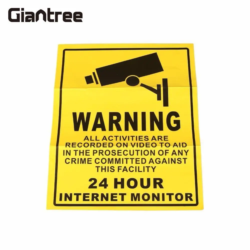 

Giantree 10 Pcs Surveillance Warning Camera Video Sign 24 Hours Monitor Vedio Alert Alarm Wall Sticker Poster