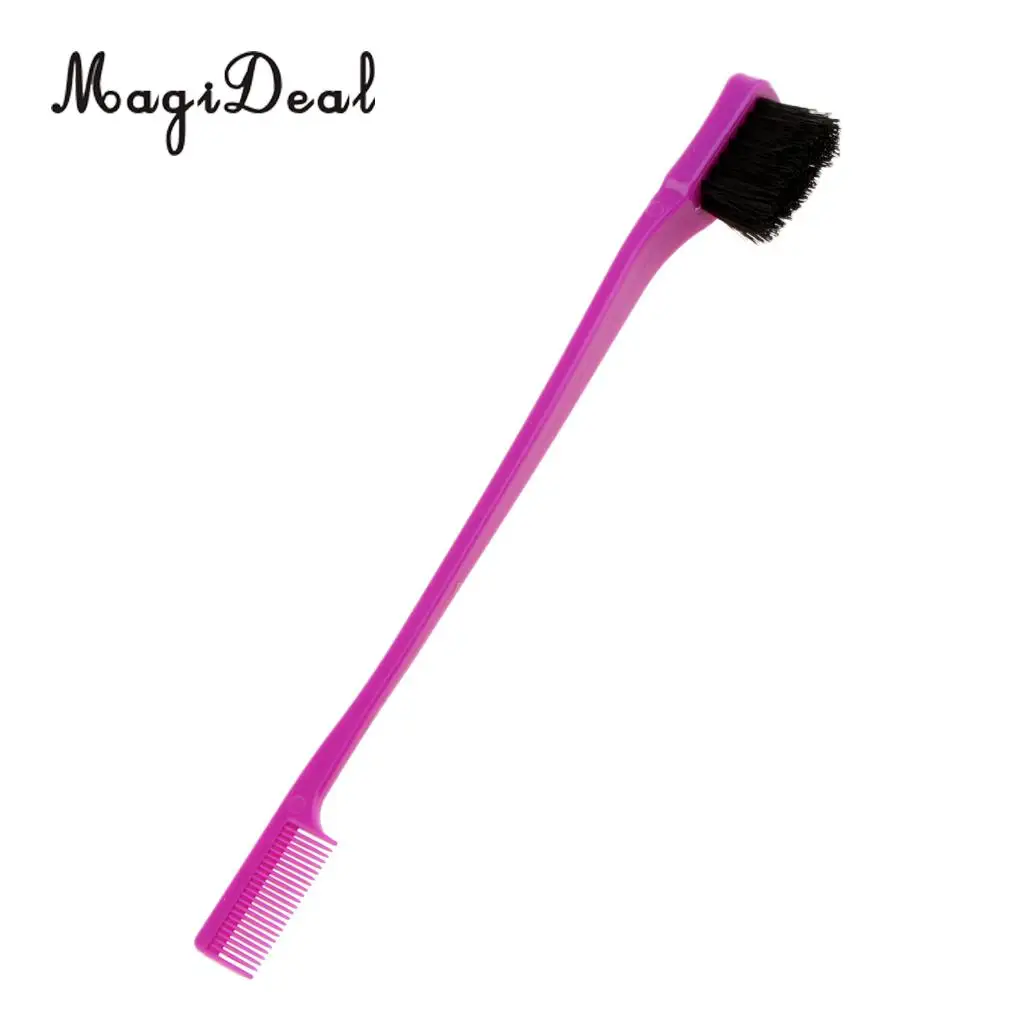 7'' Beauty Double Sided Edge Control Hair Brush Comb Hair Styling Hairbrush Comb End Grooms Smooths Edges High Quality