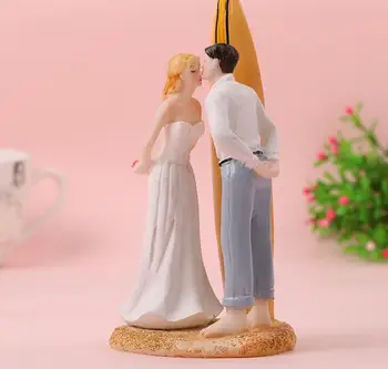 

couple figurine summer beach love sailboat resin Craft ornaments style mini statue for home decor wedding birthday party decor