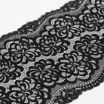 

50Yards Wide 24cm White black Elastic Lace Fabric Stretch Lace Trims Ribbon Garment Clothing underwear Sewing Lace Accessories