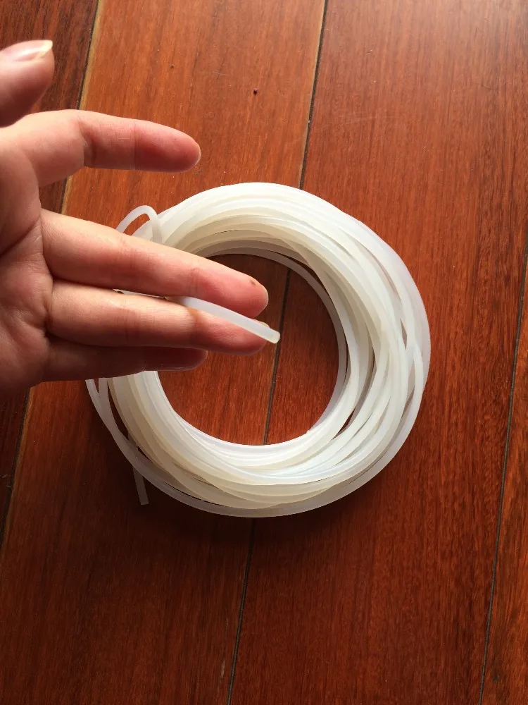 Diameter 3.0mmX10meters Length Silicone Rubber Rod Silicon Cord Silicone Bar, Milky White & Red