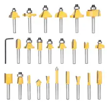 24pcs/Set Multi-types Tungsten Carbide Router Bits Kit Milling Cutter Woodworking Tool Woodworking Chisel Cutter Tool Set