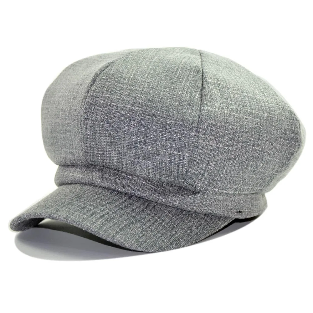 Women Cotton Newsboy Caps Casual Plaid Octagonal Hat Beret Cap for ...