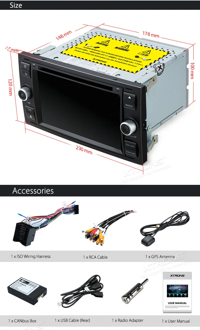 Best XTRONS 7" Android Radio Car DVD Player Head Unit Stereo GPS OBD Navigation for Ford Connect Fiesta Transit Fusion 2006 2007 2008 22