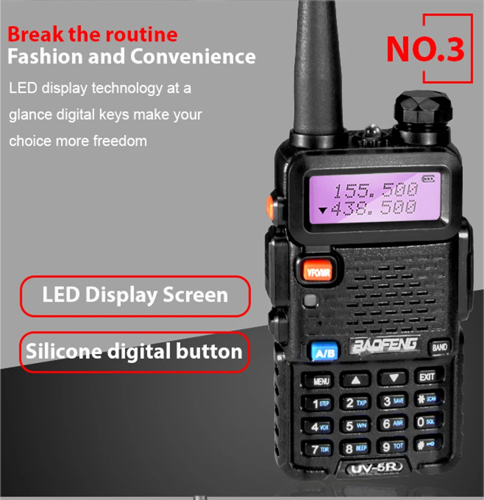 Baofeng UV-5R профессиональная рация 5 Вт UHF VHF портативная UV5R двухсторонняя радиостанция UV 5R охотничий CB трансивер радиоприемник