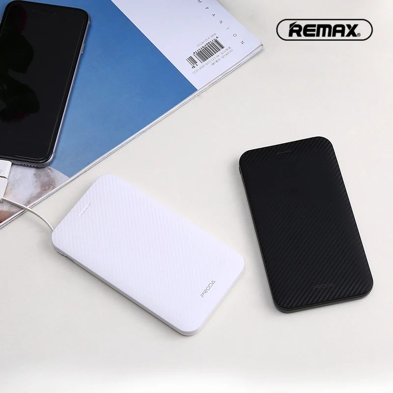 Внешний аккумулятор PRODA Powerbank 5000 мАч с usb зарядным кабелем для Iphone Xiaomi Huawei