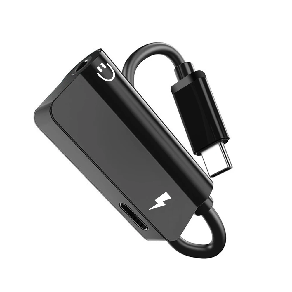Usb type C до 3,5 мм разъем для наушников аккумуляторная адаптер Aux аудио наушники конвертер для OnePlus 6 T Xiaomi Mi 8 6 huawei P20 Pro - Цвет: Black