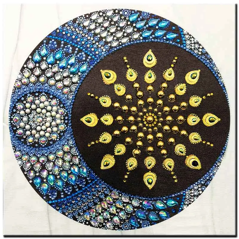 RUBOS DIY 5D алмазная вышивка Мандала солнце Триптих Алмазная картина Мульти картина Стразы жемчужная большая мозаика распродажа Настенный декор - Цвет: 8031