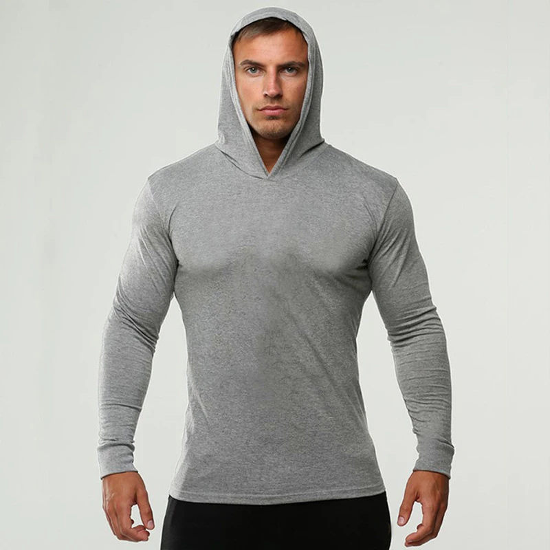 2019 Long Sleeve Fitness Hoodies Men 