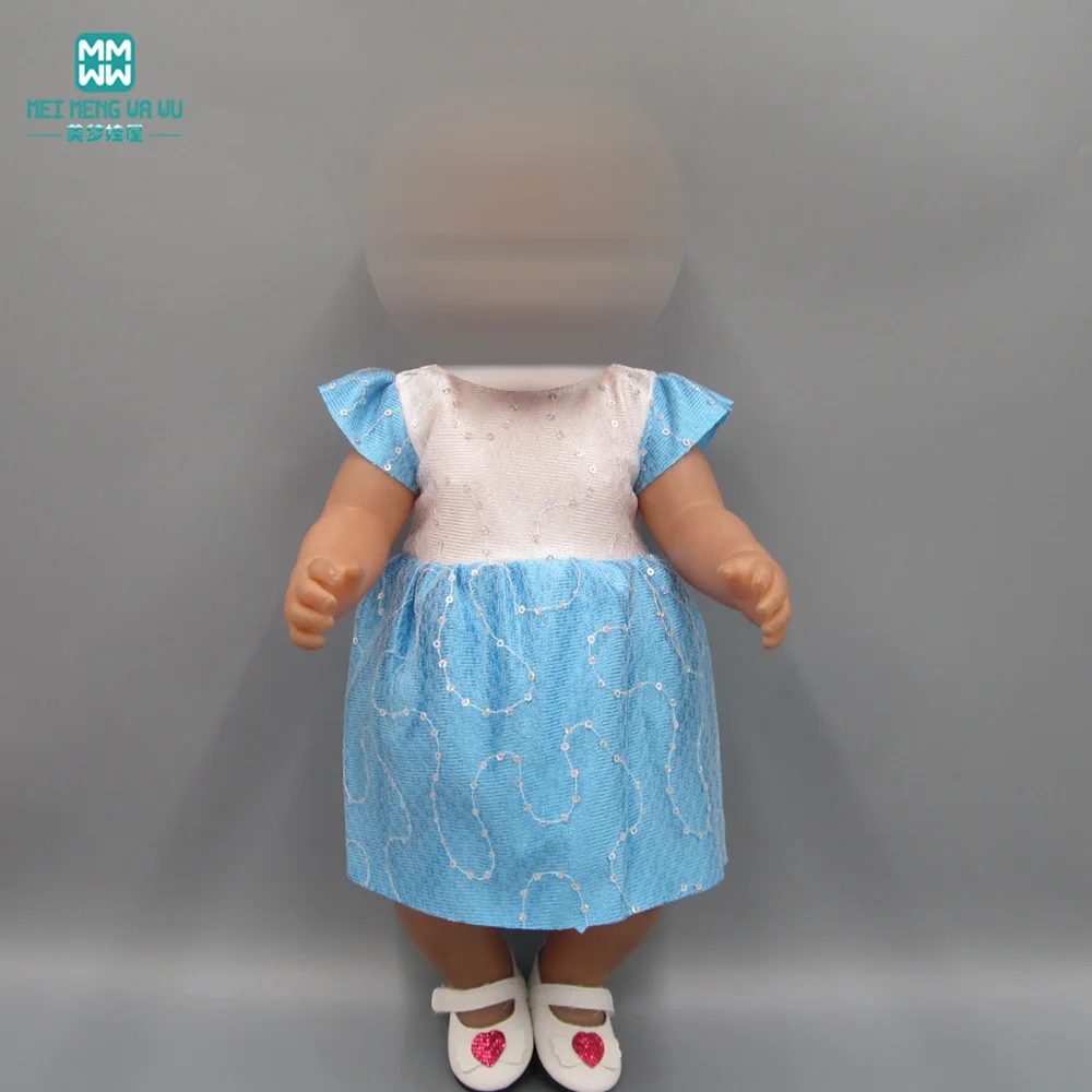 Детская Одежда для куклы, подходит для новорожденных 43 см, аксессуары для куклы и американская кукла, модное розовое платье с принтом детское платье вечернее платье