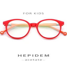 6-12 лет, детские очки в оправе из ацетата для мальчиков и девочек, оптические оправы для близорукости, новые круглые детские очки