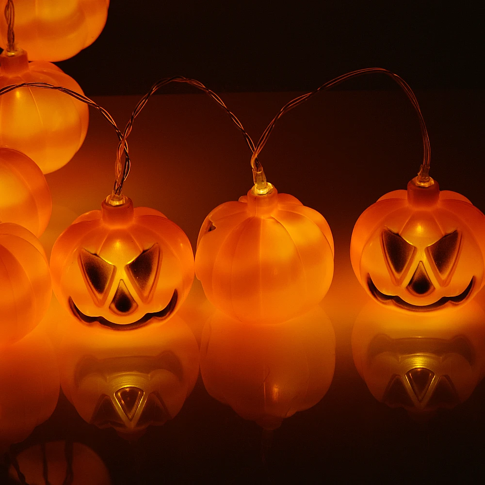 

10PCS Halloween Pumpkin Lanterns Home Decor Battery Operated Indoor Outdoor LED String Lights