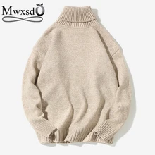 Марка mwxsd Casua зимний мужской пуловер Свитера Мужская Водолазка Теплый свитер pull homme мужская одежда пуловер вязаный свитер