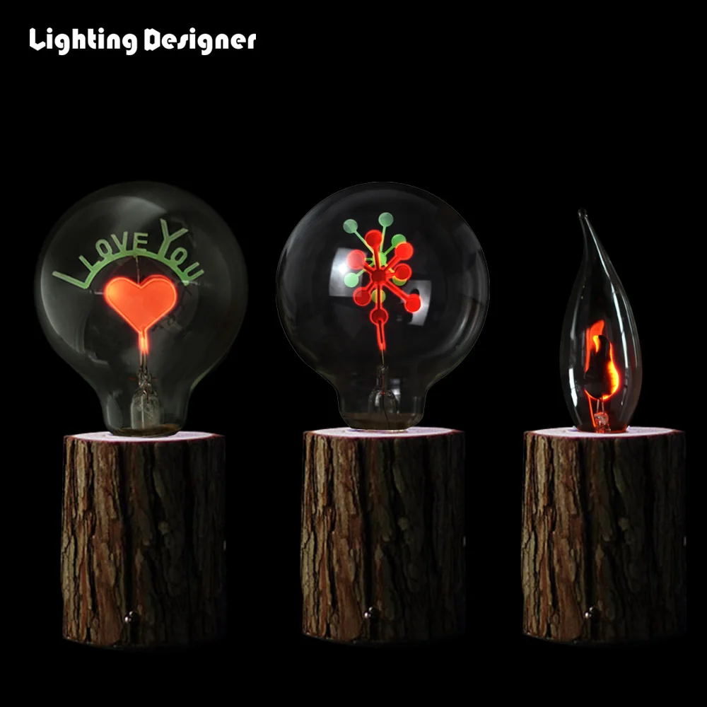 

LED Edison Bulb E14 E27 3W C35 C35L G80 Flame Fire Lighting Vintage Flickering Effect Tungsten Novel Candle Tip Lamp Orange Re
