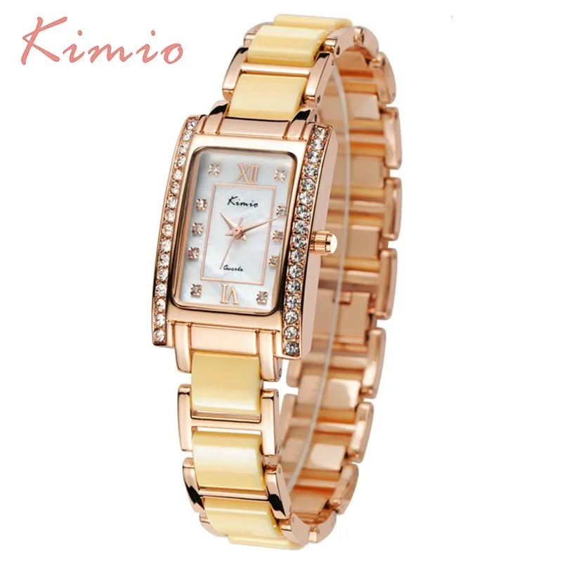 KIMIO Square Rectangle Rose Gold Watch Rhinestone Ladies Bracelet Luxury Watch Women Brand Quartz Wrist Watches For Women Casual KIMIO Square Rectangle Rose Gold Watch Rhinestone Ladies Bracelet Luxury Watch Women Brand Quartz Wrist Watches For Women Casual