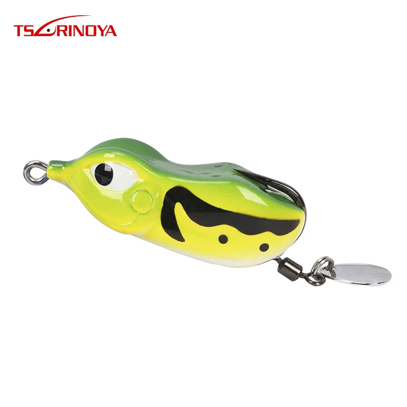 

TSURINOYA R974 48mm/11.5g Topwater Frog Single hook with sequins soft bait lure tackle Frog bait Artificial Lure Fishing tackle
