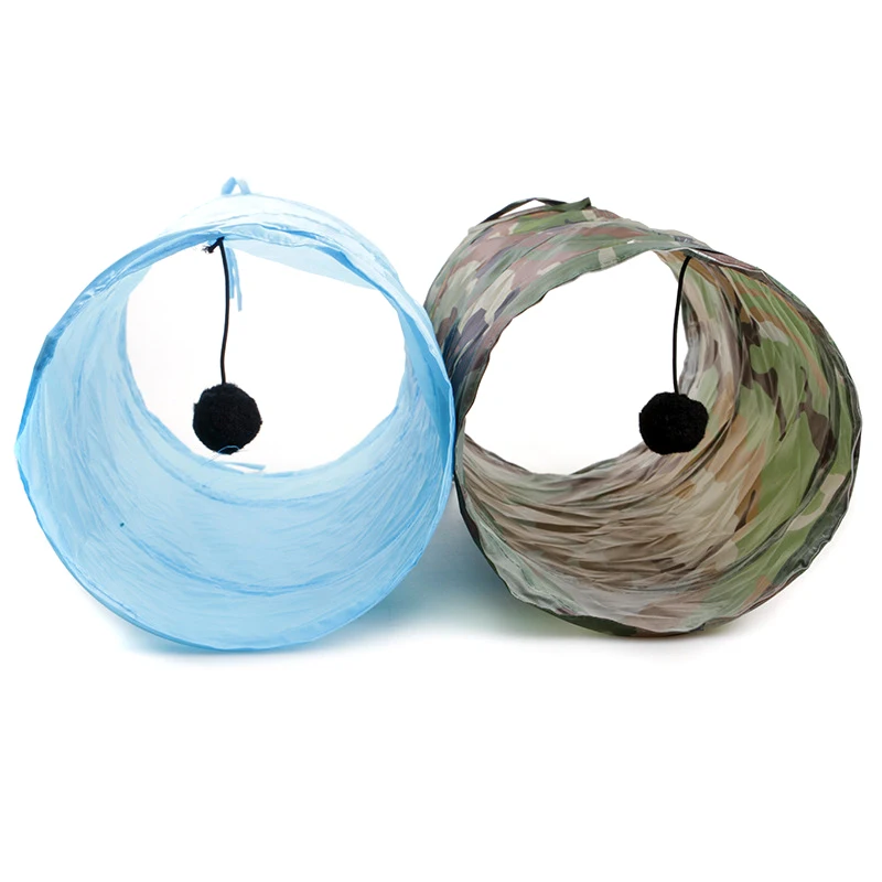 4 Colors MIni Lovely Cat Ring Paper Two way Tunnels Pet Training Supplies Foldable Kitten Tunnel Toy with Ball Tease Toy|toys toys|toys toys toystoys