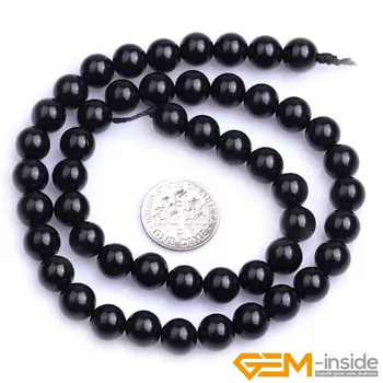 Natural Stone Black Jet Stone Round Beads in 6mm, 8mm and 10mm