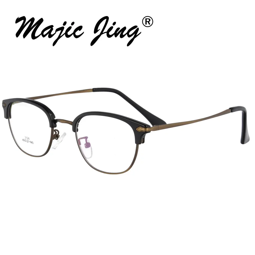 Magic Jing TR90+ комбинация из нержавеющей стали близорукость очки по рецепту очки для мужчин 3126 - Цвет оправы: C1