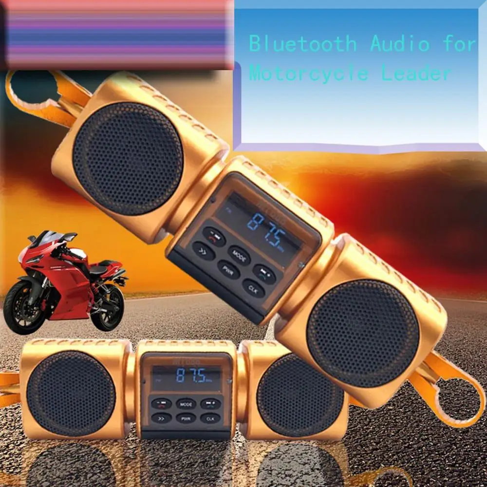 

12V Black Motorcycle MP3 Music Player Bluetooth Stereo Speakers FM Radio With LED Display Waterproof