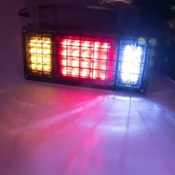 

2PCS 12V 40LED Trailer/Truck Tail Lights Bar with Iron Net Amber Red White Light #smt0424