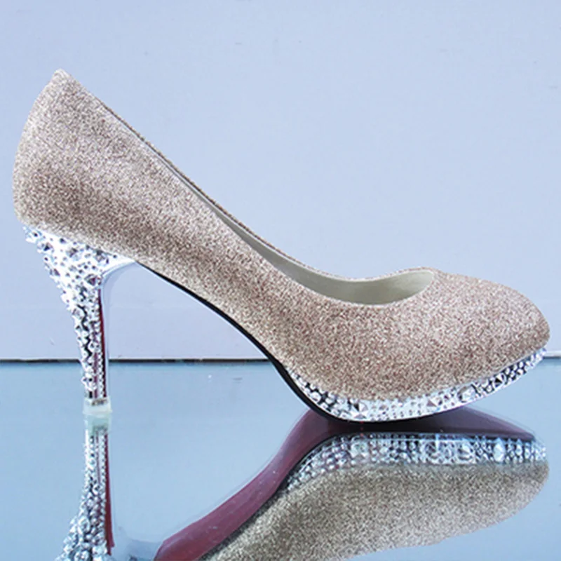7 цветов Роскошная обувь на высоком каблуке; женская свадебная обувь стильная женская обувь Вечерние туфли на высоком каблуке Модные Для женщин Туфли-лодочки тонкий каблук 7-9 см A720 - Цвет: gold 7cm