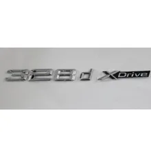 Хром блестящий серебряный ABS числа буквы слово буква автомобиля эмблема значка на багажник переводная эмблема наклейка для BMW 3 серии 328d XDrive
