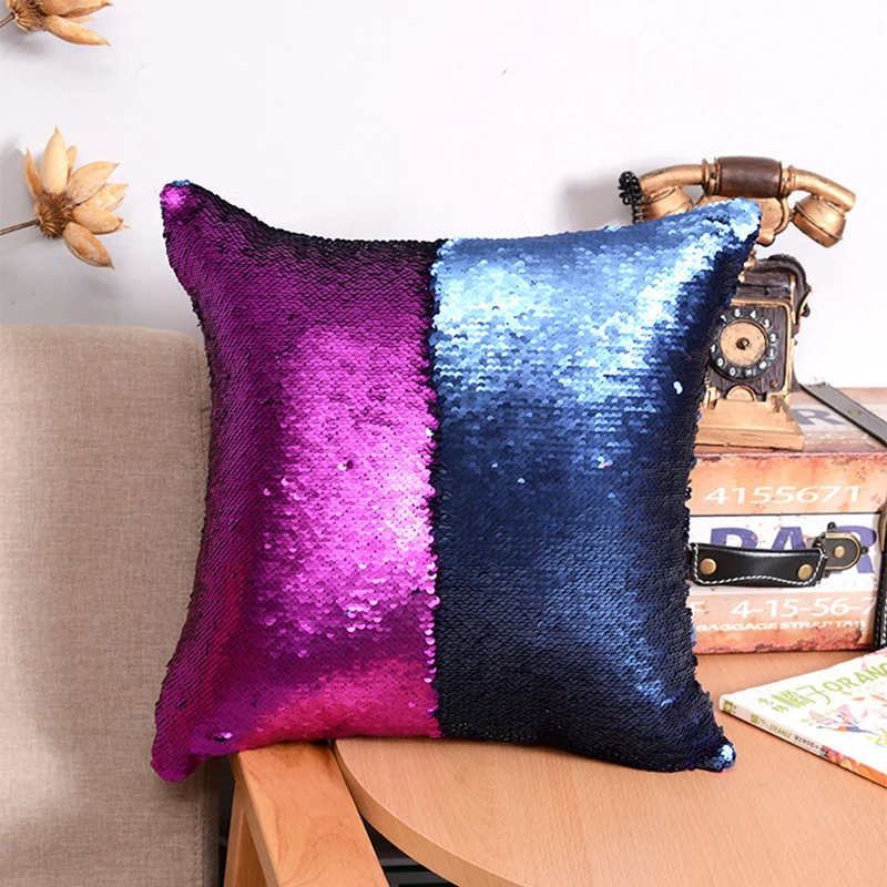 

40cmX40cm 1pcs No Flling Mermaid Pillow Sequins Cushion sofa car pillows cushions home decor