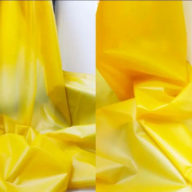 

Yellow frosted jelly film waterproof wrinkle-resistant TPU fabric translucent dress diy textiles ankara sewing tulle fabric C208