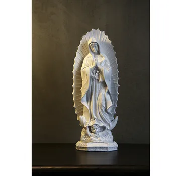 

South America Mexico Mist White Madonna of Our Lady of Guadalupe Living Room Study Decor Ornaments Desktop Accessories M1415