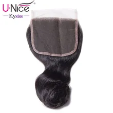 Волосы UNICE Kysiss Virgin серии свободная часть малайзийские свободные синтетические волосы волнистые " x 4" человеческие волосы Кружева Закрытие 120% плотность швейцарское кружево