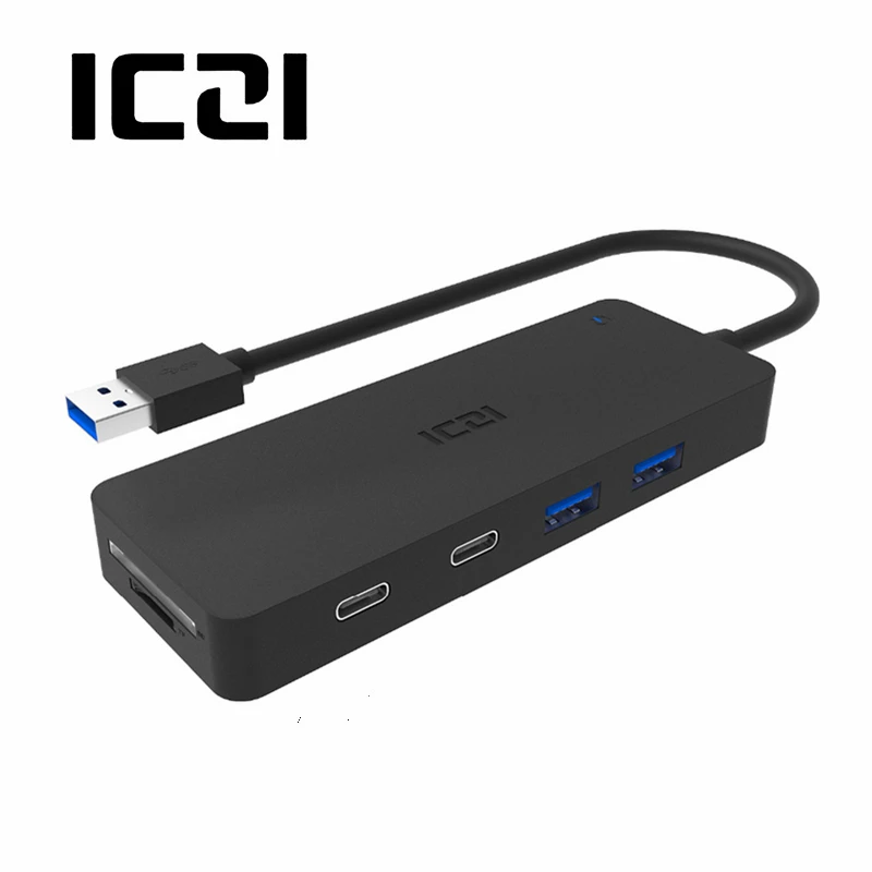 ICZI USB 3.0 Hub 4 * USB 3.0 الموانئ + 2 * نوع C منافذ + SD TF قارئ بطاقات عالية سرعة محور للكمبيوتر أجهزة الكمبيوتر المحمولة الهاتف المحمول اكسسوارات