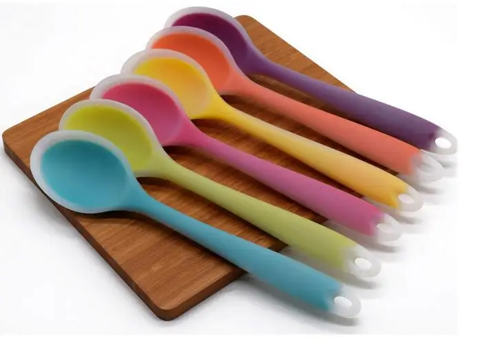  50pcs new 270mm Universal Flexible Heat Resistant Silicone Spoon Scraper Spatula Ice Cream Cake for