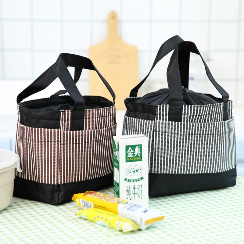 Baby Insulation Bag Feeding Milk Food Warm Drawstring Stripe Mommy Travel Breast Milk Bottle Thermal Portable Casual Tote BB5036 (14)