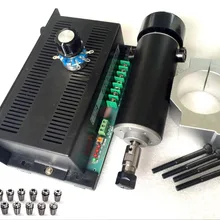 Шпиндель постоянного тока 500 Вт с воздушным охлаждением кВт фрезерный двигатель и преобразователь скорости вращения шпинделя и 52 мм зажим и 13 шт. er11 Цанга для DIY