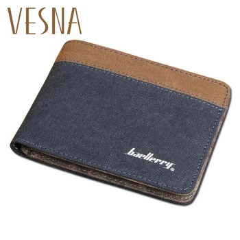 

High Quality Men Canvas Wallet Casual Style Fabric Canvas Purse Famous Brand Baellerry Free Shipping