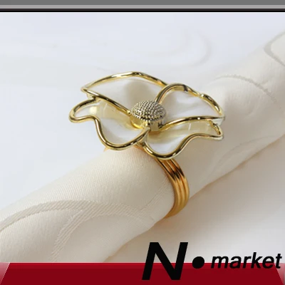 gold flower napkin ring