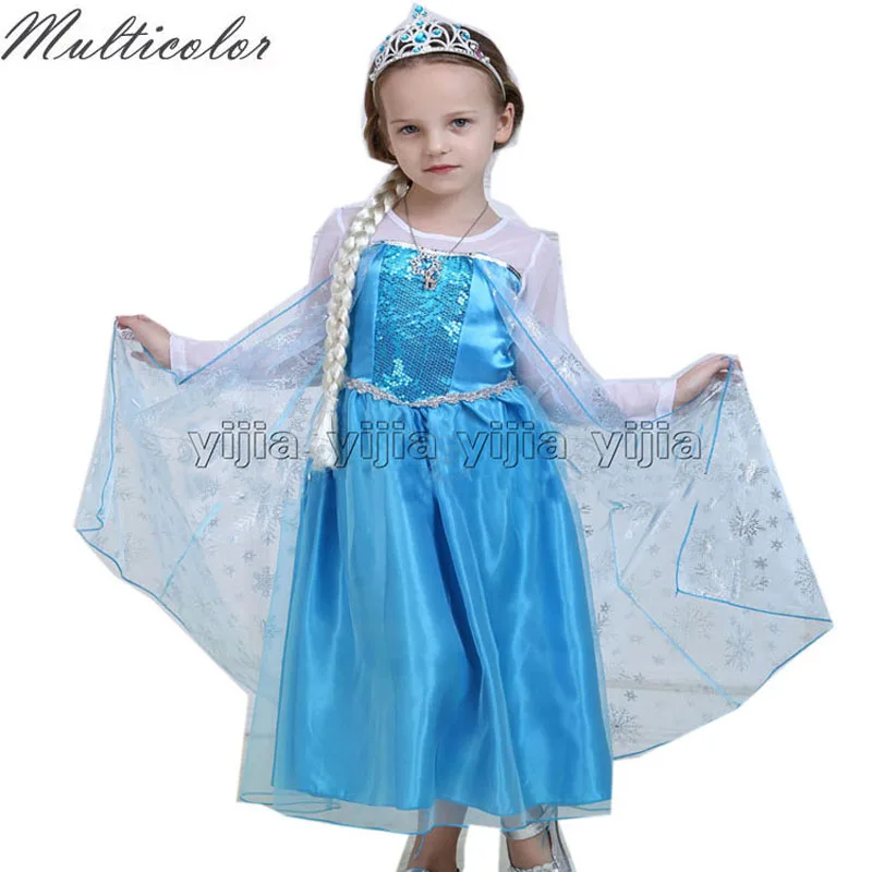 

Custom Summer Dress For Girls Anna Elsa Dress Kids Princess Girl Baby Party Children Party Cloth Christmas Gift Dresses