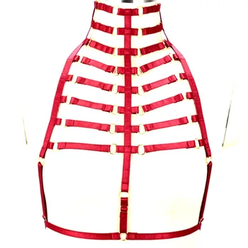 

Harness Bra Red Top Cage Lingerie for Women Strappy Garter Belt Bondage Plus Size Body Harness Punk Goth Festival Rave