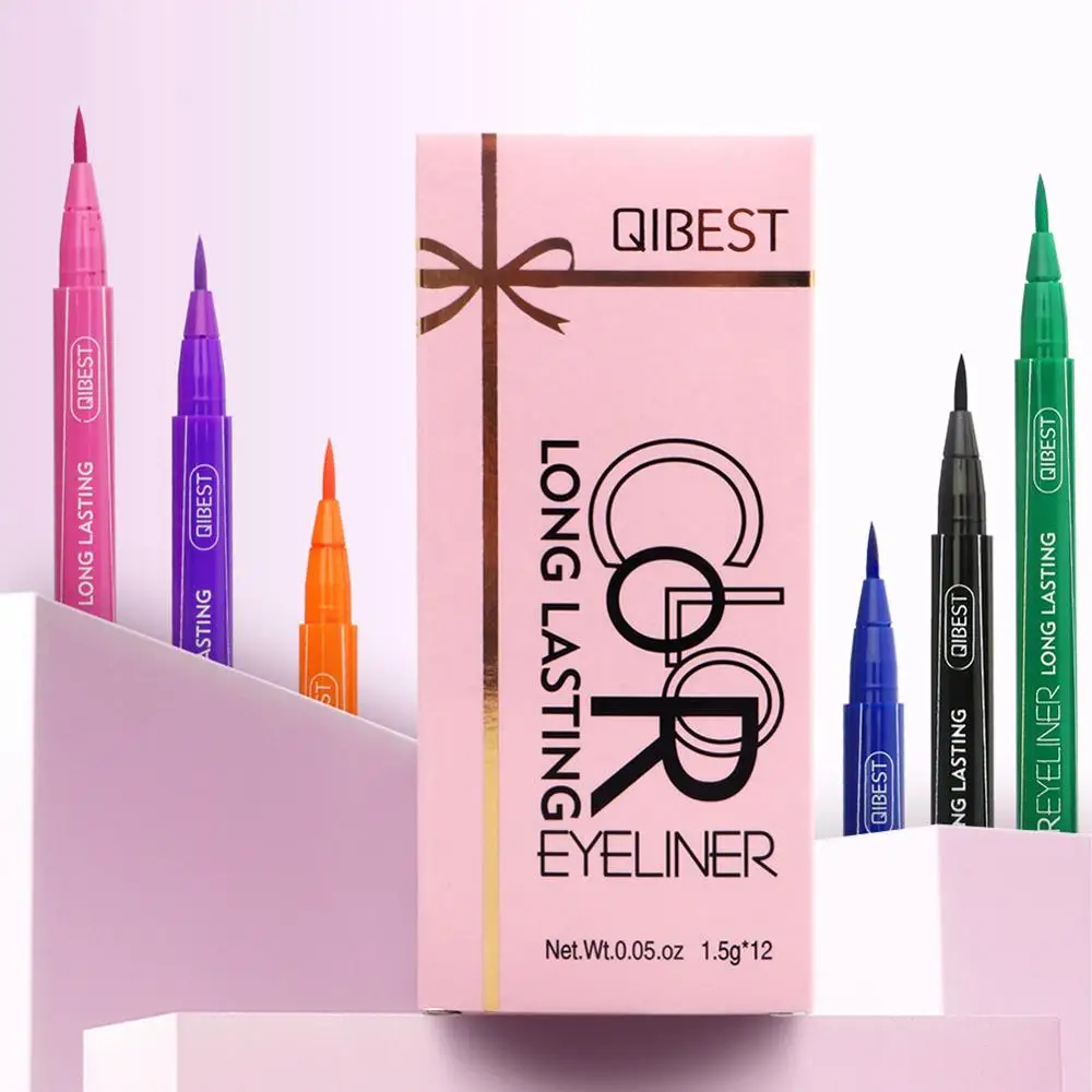 

12pcs Colorful Eyeliner Set Fast Dry Waterproof Liquid Eyeliner Pencils Long-Lasting Thin Head Eye Liner Pen Makeup Tools