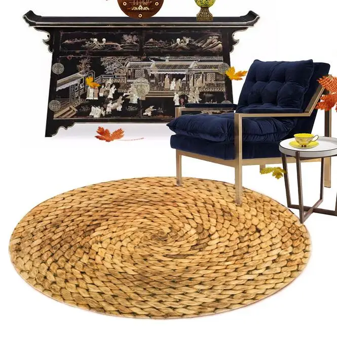 Японский коврик из соломы с 3D принтом круглые коврики для детской комнаты Коврик
