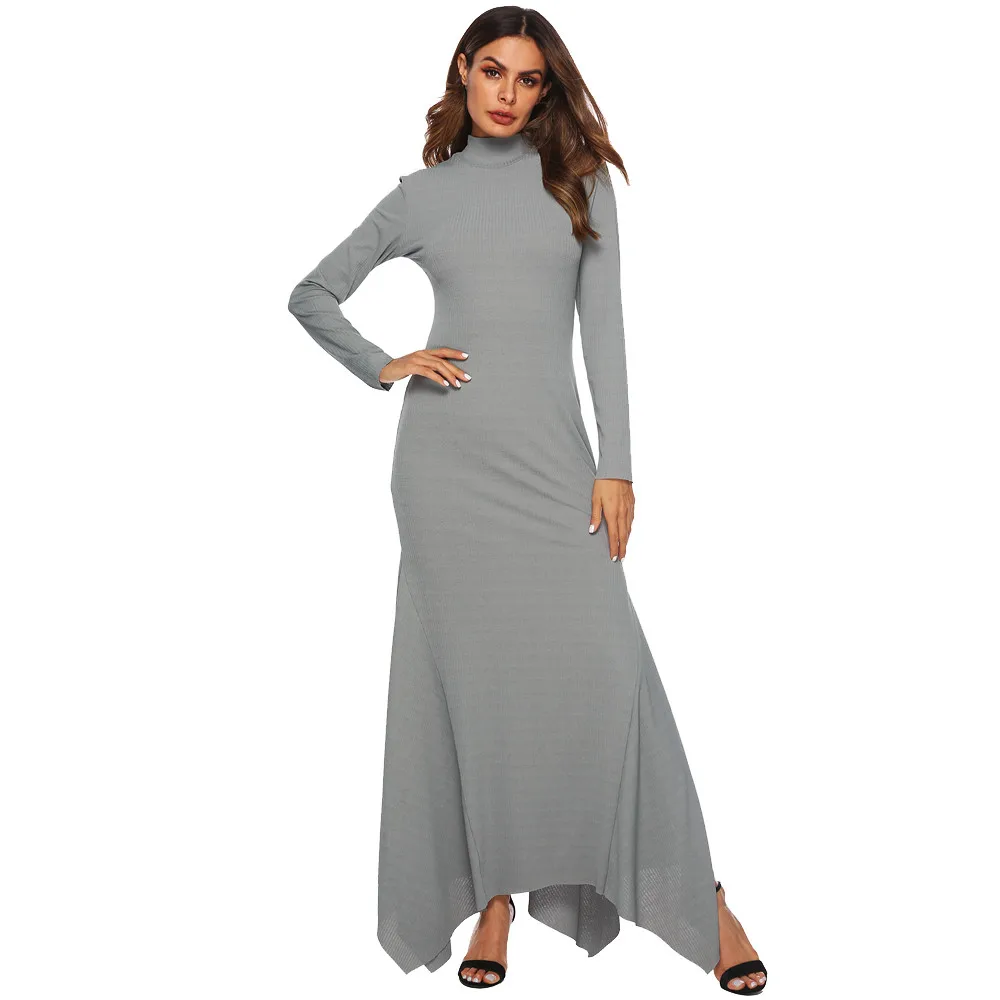 Buy vestidos invierno 2018 Women Casual Long Sleeve Ankle Length long sleeve