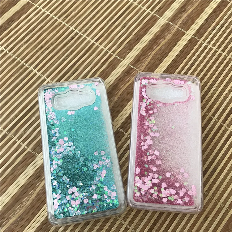 Bling Flowing Heart Love sequin Soft TPU Cases for Samsung Galaxy J4 J6 J8 2018 J3 J7 J5 2016 Prime Quicksand Liquid Coque |