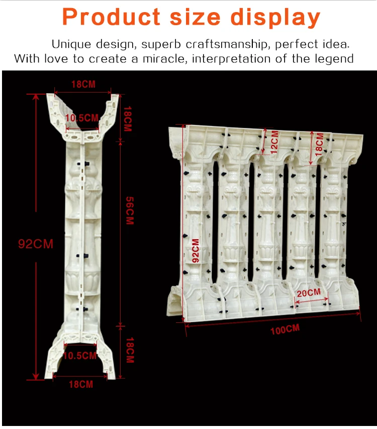 Дизайн ABS пластиковый бетонный столб форма-забор AA1 формы для балясин